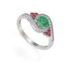 Bague ADEN Or 585 Blanc Emeraude Rubis et diamants 2.702grs - vue V1