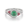 Bague ADEN Or 585 Blanc Emeraude Rubis et diamants 2.702grs - vue V3