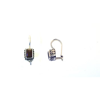 Boucles oreilles argent et grenat
