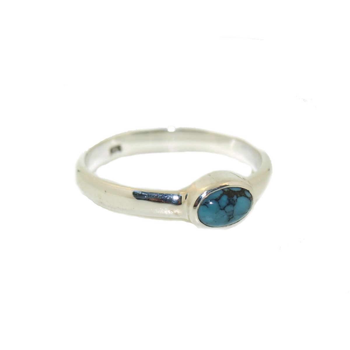 Bague argent et turquoise - vue 3