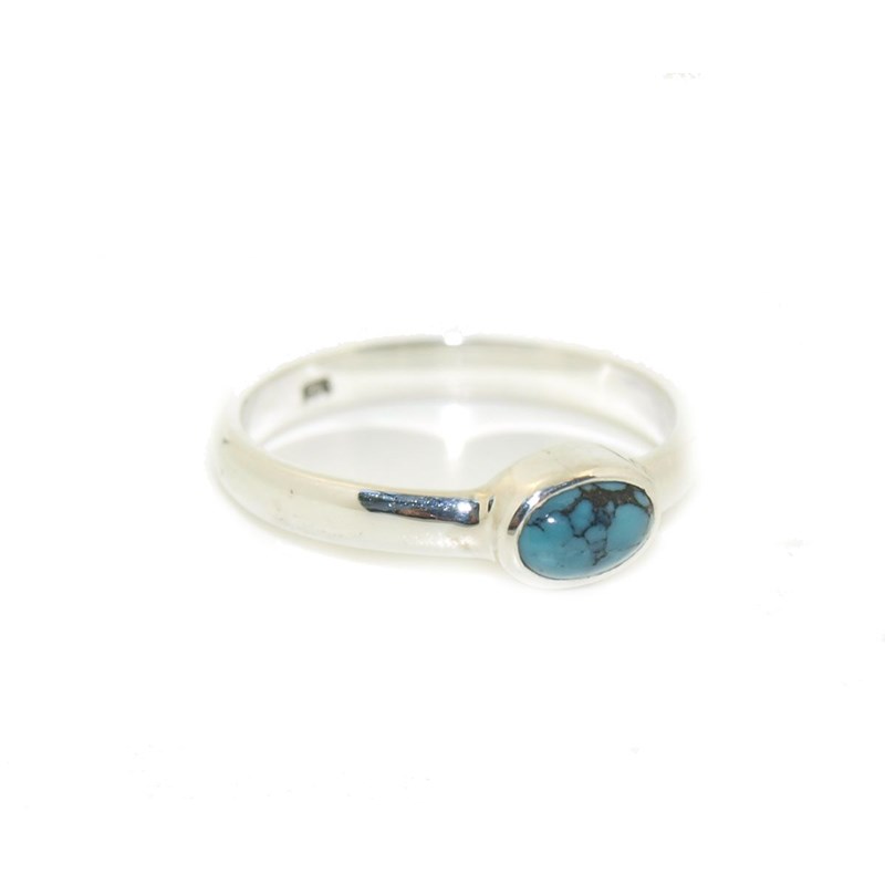 Bague argent et turquoise - vue 4