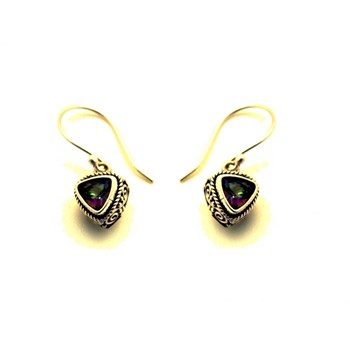 Boucles d'oreille argent et topaze mystique