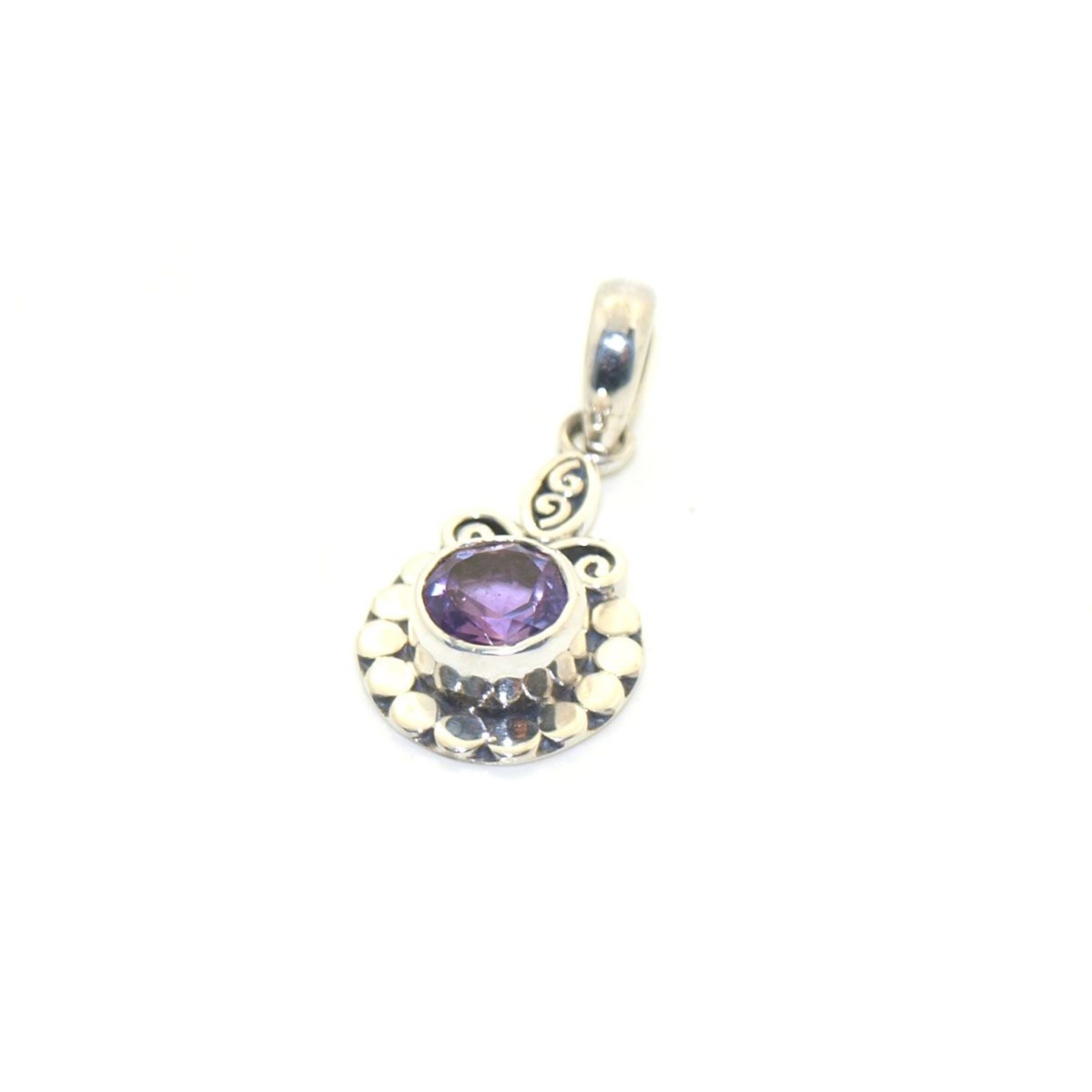 Pendentif en argent et amethyste facetté - vue 4