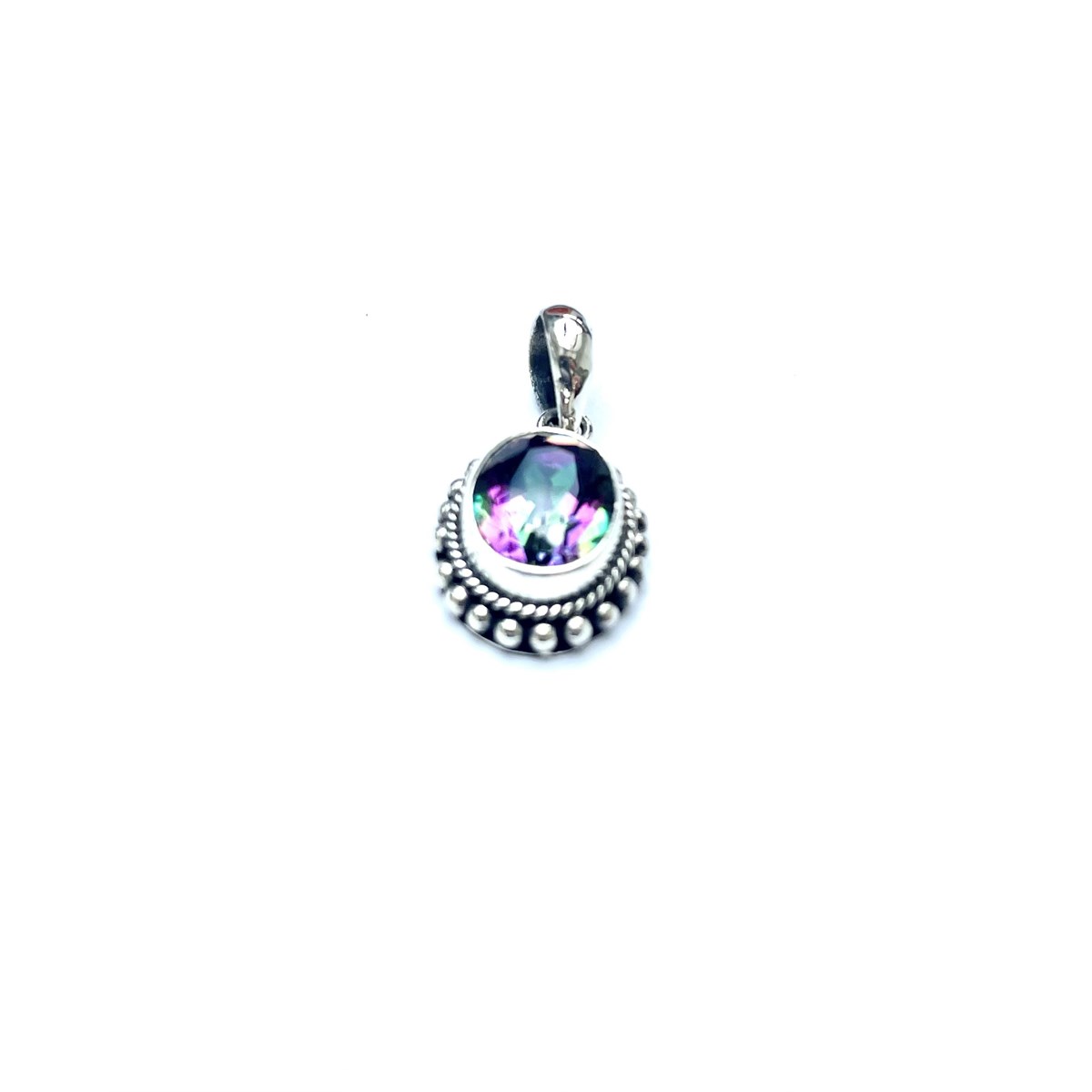 Pendentif argent et topaze mystique - vue 3