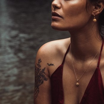 Collier anémone doré