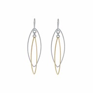 Boucles D'oreilles En Argent Et Doré Rétro Diamanté