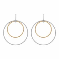 Boucles D'oreilles Argent Rhodié Doré Diamanté Greta