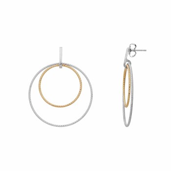 Boucles D'oreilles Argent Rhodié Doré Diamanté Greta