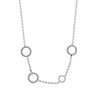 Collier Argent Petit Rond Pierre Blanche