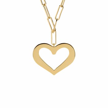 Collier Chaine Argent Doré Coeur Valentine
