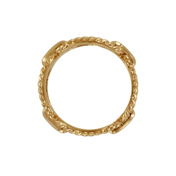 Bague Plaqué Or Maillons Ovales Torsadés