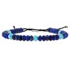 Bracelet Lien Homme Perles Plates Kingman Turquoise et Lapis Lazuli - vue V1