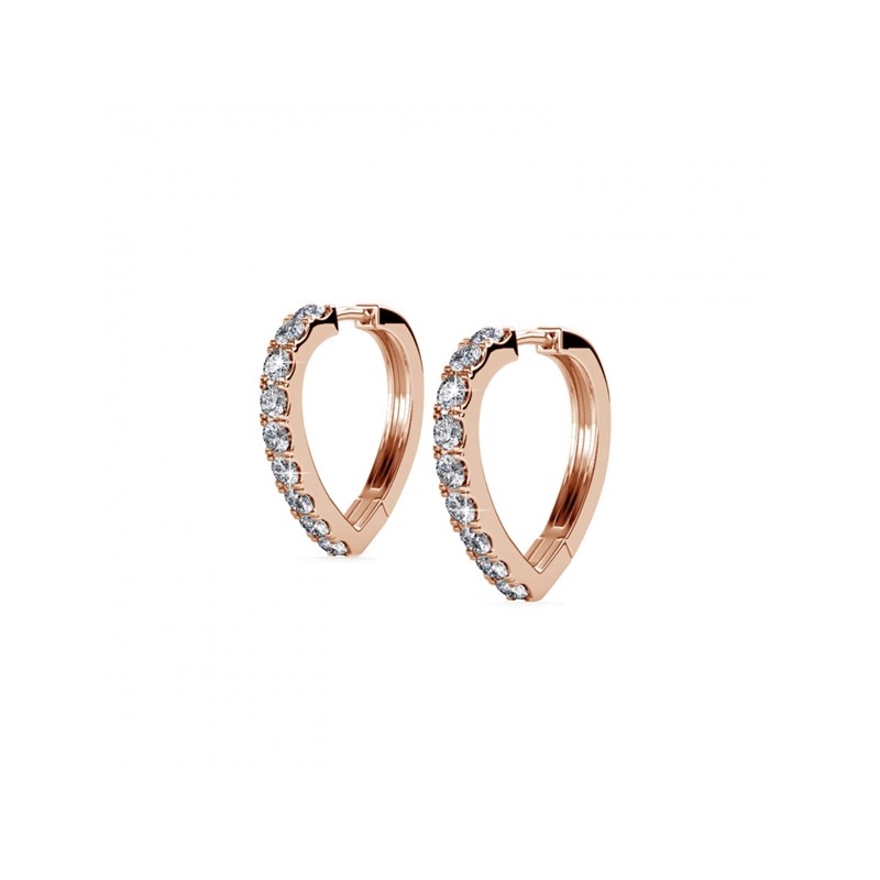 Boucles d'oreilles Ariane - Or Rosé et Cristal - vue 3