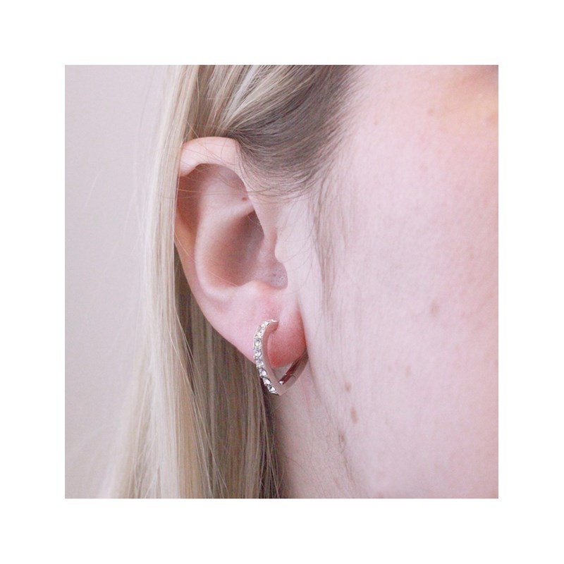 Boucles d'oreilles Ariane - Argenté et Cristal - vue 2