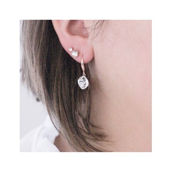 Boucles d'oreilles Tiffy Hook - Or Rosé et Cristal