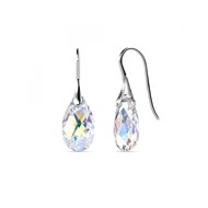 Boucles d'oreilles Teardrop Hook - Argenté et Blanc brillant