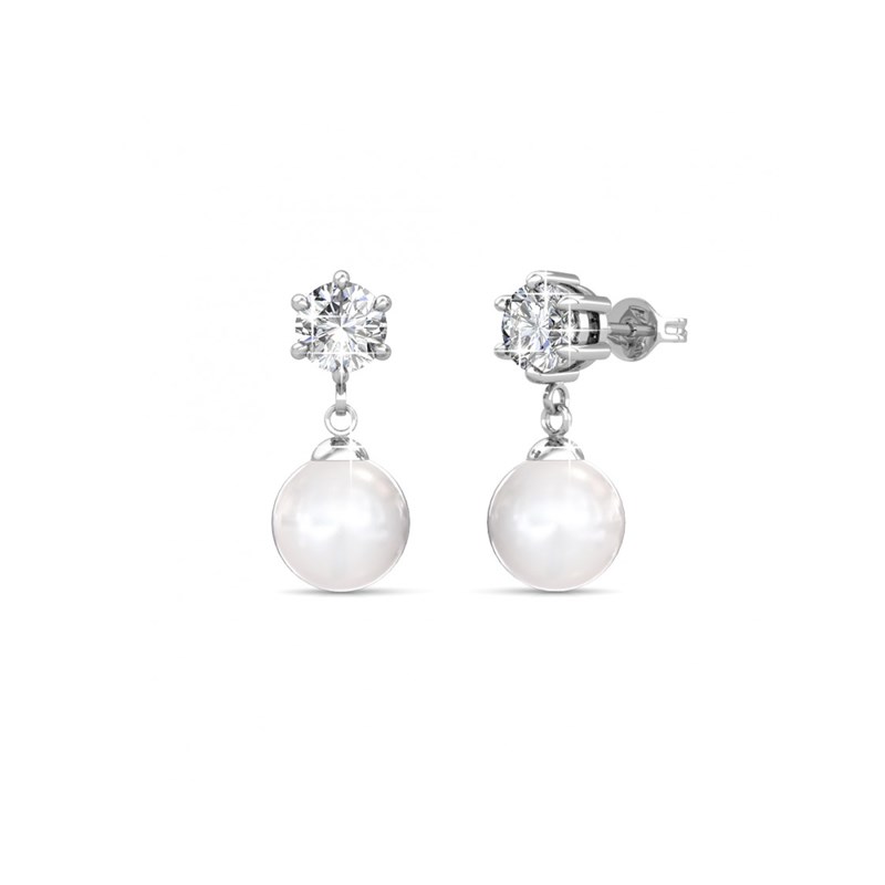 Boucles d'oreilles Pauline - Argenté et Cristal
