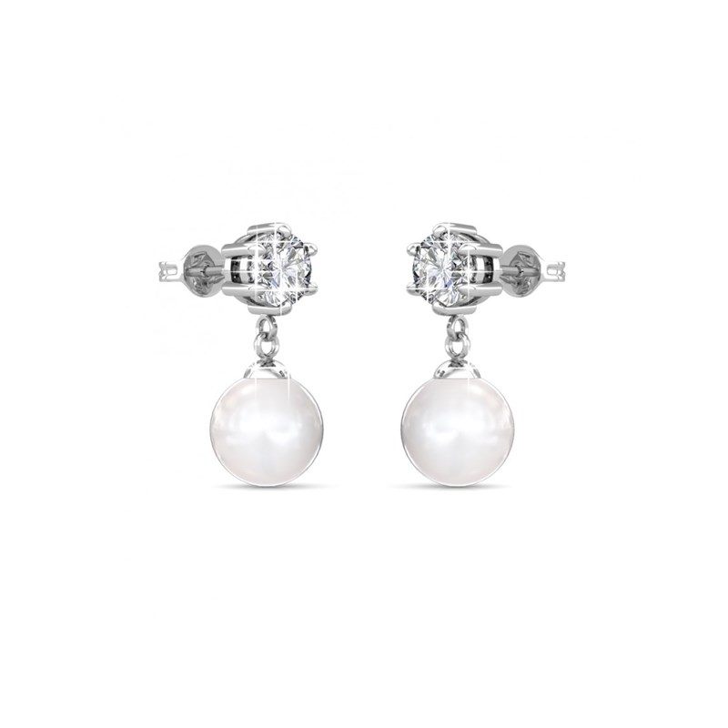 Boucles d'oreilles Pauline - Argenté et Cristal - vue 3