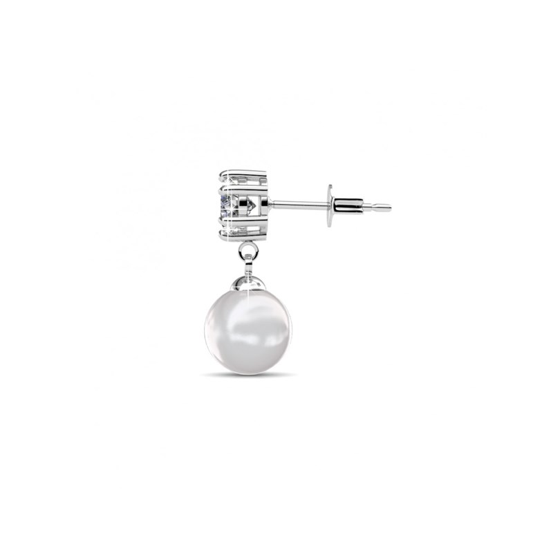 Boucles d'oreilles Pauline - Argenté et Cristal - vue 4