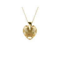 Pendentifs Crystaline Heart - Doré et Ambre