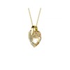 Pendentifs Crystaline Heart - Doré et Ambre - vue V2