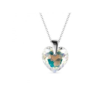 Kristallen hart hangers - Zilver en glanzend wit