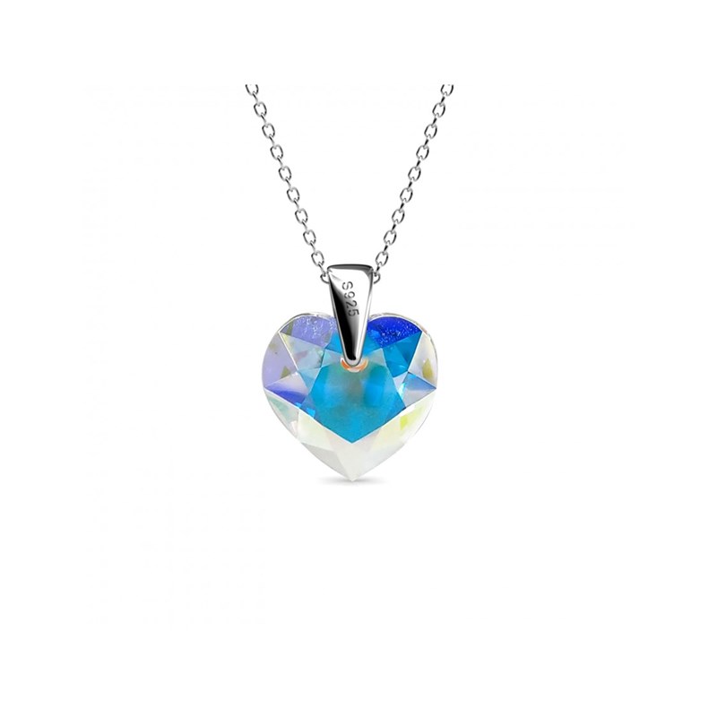 Pendentifs Crystaline Heart - Argenté et Blanc brillant - vue 4