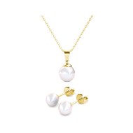 Parure Mother Of Pearl - Doré Et Cristal