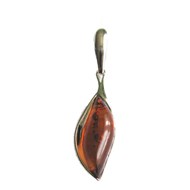 Pendentif ambre argent