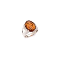 Bague ambre naturel, Argent 925