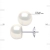 STELLA - Boucles d'Oreilles Perles d'Eau Douce 10-11 mm Blanches Or Blanc - vue V3