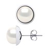 STELLA - Boucles d'Oreilles Perles d'Eau Douce 10-11 mm Blanches Or Blanc - vue V1