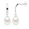STELLA - Boucles d'Oreilles Perles d'Eau Douce 8-9 mm Blanches Or Blanc - vue V1