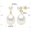 STELLA - Boucles d'Oreilles Perles d'Eau Douce 10-11 mm Blanches Or Jaune - vue V3