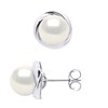 STELLA - Boucles d'Oreilles Perles d'Eau Douce 7-8 mm Blanches Or Blanc - vue V1