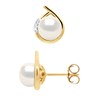 STELLA - Boucles d'Oreilles Perles 6-7 mm & Diamant Or Jaune - vue V1