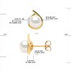 STELLA - Boucles d'Oreilles Perles 6-7 mm & Diamant Or Jaune - vue V3
