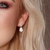 STELLA - Boucles d'Oreilles Perles 9-10 mm & Diamant Or Blanc - vue V2