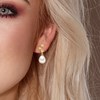 STELLA - Boucles d'Oreilles Perles 9-10 mm & Diamant Or Jaune - vue V2