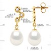 STELLA - Boucles d'Oreilles Perles 9-10 mm & Diamant Or Jaune - vue V3