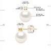 STELLA - Boucles d'Oreilles Perles  8-9 mm & Diamant Or Jaune - vue V3
