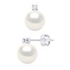 STELLA - Boucles d'Oreilles Perles 8-9 mm & Diamant Or Blanc - vue V1