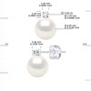 STELLA - Boucles d'Oreilles Perles 8-9 mm & Diamant Or Blanc - vue V3