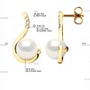 STELLA - Boucles d'Oreilles Perles 8-9 mm & Diamant Or Jaune - vue V3