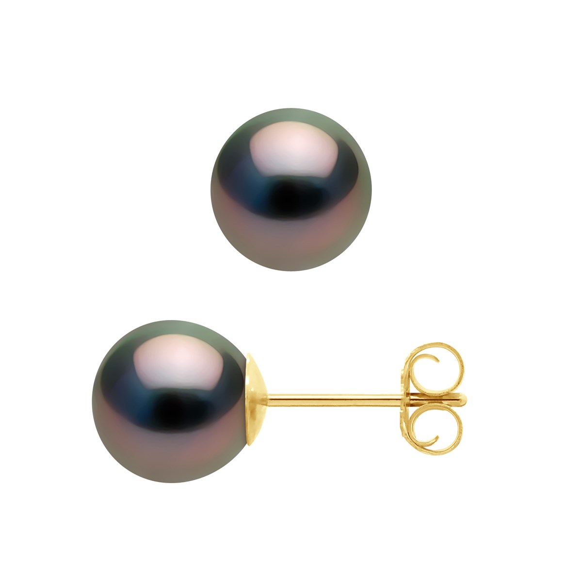STELLA - Boucles d'Oreilles Perles de Tahiti 7-8 mm Or Jaune