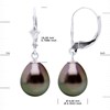 STELLA - Boucles d'Oreilles Perles de Tahiti 9-10 mm Or Blanc - vue V3