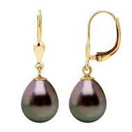 STELLA - Boucles d'Oreilles Perles de Tahiti 9-10 mm Or Jaune