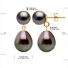 STELLA - Boucles d'Oreilles Perles de Tahiti 9-10 mm Or Jaune - vue V3