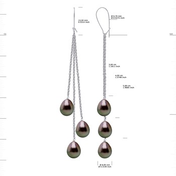 STELLA - Boucles d'Oreilles Perles de Tahiti 8-9 mm Or Blanc