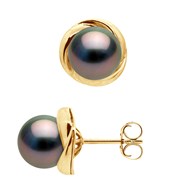 STELLA - Boucles d'Oreilles Perles de Tahiti 7-8 mm Or Jaune